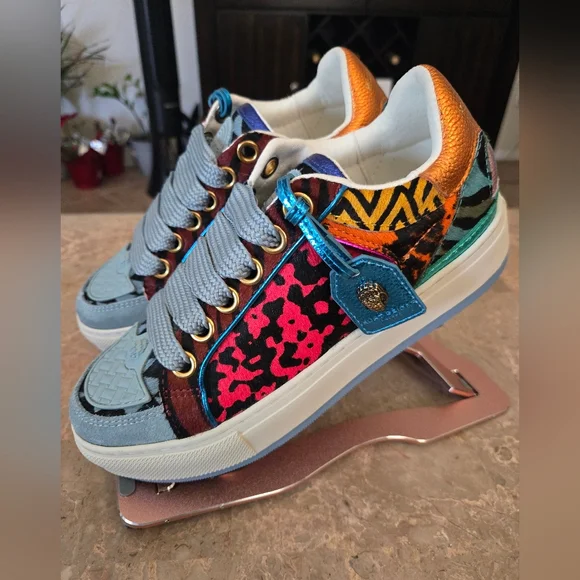 Kurt Geiger LondonSouthbank Tag patchwork lace-up sneakers. Size 38 - US 7.5 - Picture 1 of 11